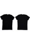 Men's Slim Fit Narrow Cut Crew Neck Short Sleeve Cotton T-Shirt Pack of 2 Black Navy Blue - 8