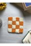 Orange Checkered Punch Embroidered Coaster - 2