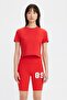 Crew Neck Cotton Slim Fit Crop T Shirt T Shirt A3718