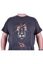 Large Size Men's Printed T-Shirt Lion 23138 Anthracite Melange - 3