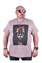 Large Size Men's Printed T-Shirt Lion 23138 Earth
