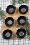 6 Piece Porcelain Good Luck Black Bowl Set