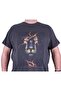 Large Size Men's Printed T-Shirt Lion 23138 Anthracite Melange - 3