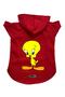 Hooded Fleece Sweatshirt Dog And Cat Outfit & Dress - Red New Tweety - Size S