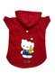 Hooded Fleece Sweatshirt Dog And Cat Outfit & Dress - Red Hello Kitty - Size Xl