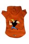 Hooded Fleece Sweatshirt Dog And Cat Outfit & Dress - Orange Johny Bravo - Size S