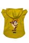 Yellow Fleece Sweatshirt - Hoodie, Dog and Cat Pattern, Size L Tasmanian Beast