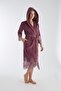 Lace Long Hooded Triga Bamboo Cotton Bathrobe - 3