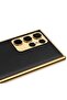 Samsung Galaxy S23 Ultra Compatible Leather Look Edges Electroplating Finish Cover Case - 2