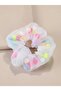 White Organza Tulle Buckle with Colorful Pompom