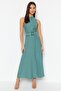 Mint Belted Midi Woven Shirt Dress TWOSS23EL01628 - 2