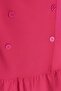 Fuchsia Plus Size Unlined Three-Quarter Sleeve Mini/Short Woven Jacket Dress TBBAW23AH00042 - 4