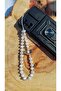 Silver Transparent Heart Figure and Pearl Phone Charm Phone Strap