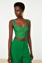 Green Zipper Detailed Blouse TPRSS22BZ0108 - 2