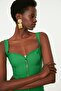 Green Zipper Detailed Blouse TPRSS22BZ0108 - 3