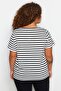 Siyah-Beyaz Çizgili Kayık Yaka Örme T-shirt TBBSS23BF00018 - 6