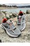 Athens Grey-Orange Memory Orthopedic Lightweight Sports Shoes - 6