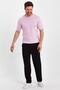 Pink Men's Half Fisherman Plain Knitwear T-shirt-trz19129r11s - 2