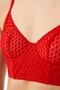 أحمر بولكا دوت تول حزام قابل للتعديل Underwire المرأة Bralette الصدرية - 4
