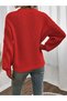 Selanik Knitted Sleeve Motif Crew Neck Red Knitwear Sweater - 4