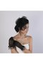 Black Polka Dot Bridal Cap and Ribbon Detailed Bridal Gloves - 3