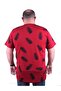 Large Size T-Shirt Crew Neck Feather 23149 Claret Red - 3