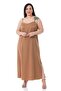 Plus Size Adjustable Thin Strap Side Slit Satin Mink Dress