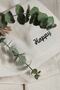 Natural Napkin 6 Pieces Motto Embroidered Cotton Linen Authentic 45x45 Cm Happy - 4
