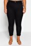 Solmayan Siyah Yüksek Bel Esnek Büyük Beden Skinny Jeans TBBSS23AR00015 - 5