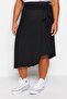 Black Wrap Side Tie Midi Knitted Plus Size Skirt Tbbss23Az00014 - 4