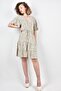 Viscose Floral Print Double Breasted Collar Short Sleeve Elastic Waist Mini Dress