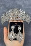 Silver Denver Full Stone Henna Bridal Tiara and Evening Dress Earring Set – Wedding & Henna & Wedding, Stylish Design – Mag - 7