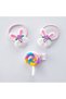 Set of 2 Rubber Buckles with Cute Rabbit Figure and Collet Buckle with Lollipop Candy Figure