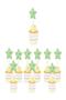 Star Themed Macaron Colored Soft Green Party Toothpicks Pack of 10 - 3