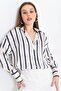 Women's Cuff Sleeve Striped Satin Shirt