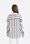 Women's Cuff Sleeve Striped Satin Shirt - 8