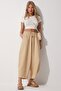 Women's Vibrant Cream Pocketed Linen Viscose Shalwar Trousers CV00001 - 3