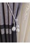 Textile 4 Ball Backdrop Curtain Gathering Apparatus for Cornice Tactical Gray Ceiling Bracket Curtain Ornament - 2