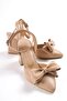 Deep Nude Skin Bow Heeled Casual Shoes - 3