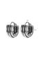 Striped Thick Hoop Snap Classic 316l Steel Men's Earrings - 3
