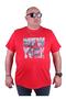 Large Size Men's Printed T-Shirt New York 23129 Red