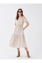 Xsıde Boat Neck Straight Short Sleeve Women's Dress