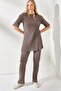 Women's Mink Short Sleeve Lower Top Lycra Suit TKM-19000191 - 2