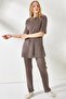 Women's Mink Short Sleeve Lower Top Lycra Suit TKM-19000191 - 4