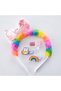 Colorful Plush Bow with Star Sequins and Fruity Crown and Cute Figures, 3-Piece Clip Buckle