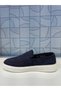 221 Navy Blue Nubuck Genuine Leather Loafer Casual Comfortable Lightweight and Orthopedic Shoes - 3