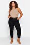 Solmayan Siyah Yüksek Bel Esnek Büyük Beden Skinny Jeans TBBSS23AR00015