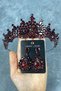 Burgundy Annaber Stone Henna Bridal Tiara and Drop Stone Earring Set – Wedding & Henna & Wedding, Stylish Design - 2
