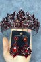 Burgundy Denver Full Stone Henna Bridal Tiara and Evening Dress Earring Set – Wedding & Henna & Wedding, Stylish Design – Mag - 3