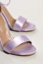 Women's Lilac Satin Platform Heeled Shoes - 6
